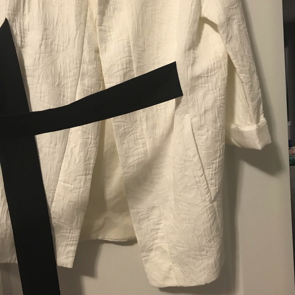 Zara Basic Collection White Fall/Spring Coat - image 7